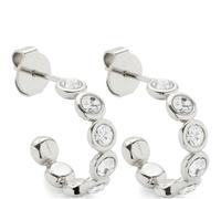 JEWELS by Leonardo 024338 Boucles d'oreilles créoles en acier inoxydable argenté avec pierres de zircone transparentes Cadeau pour femme, Eine Größe, Acier inoxydable, Zircone cubique