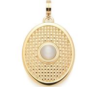 JEWELS BY LEONARDO 024403 Pendentif Clip & Mix Fidelia en acier inoxydable doré, surface tressée et œil blanc Catseye blanc Bijoux cadeau pour femme, Eine Größe, Acier inoxydable, Pas de gemme