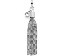 JEWELS BY LEONARDO 024404 Pendentif Clip & Mix Pietra en acier inoxydable argenté, pompon composé de plusieurs chaînes vénitiennes et pierre en verre transparent, bijou cadeau pour femme, Eine Größe,