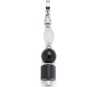 JEWELS BY LEONARDO 024423 Pendentif Clip & Mix Betsy en acier inoxydable argenté, perles Catseye de différentes formes en noir, gris et blanc, bijou cadeau pour femme, Eine Größe, Acier inoxydable,