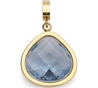 JEWELS by Leonardo 024425 Juvinga Pendentif clip & Mix en acier inoxydable doré avec pierre de verre bleue en forme de triangle arrondi Bijou cadeau pour femme, Eine Größe, Acier inoxydable, Pas de