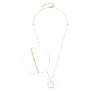 JEWELS BY LEONARDO 024461 Collier Campagnola, chaîne moyenne en acier inoxydable doré, pendentif en forme de trèfle avec pierres de zirconium, 60-65 cm de long, cadeau, 60 cm, Acier inoxydable, Pas de