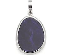 JEWELS BY LEONARDO 024557 Pendentif Clip & Mix Prilla en acier inoxydable argenté, pierre de sodalite bleue en forme organique, bijou cadeau pour femme, Eine Größe, Acier inoxydable, Perle