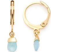JEWELS BY LEONARDO 1 paire de boucles d'oreilles Ciao Evi • Boucles d'oreilles délicates en acier inoxydable doré • Pendentif goutte avec pierres en verre bleu azur • Bijoux cadeau pour femme • 023799