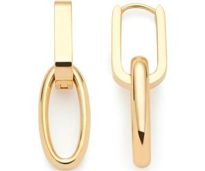 JEWELS BY LEONARDO 1 paire de boucles d'oreilles créoles Mathilde en acier inoxydable doré - Pendentif à maillons amovibles - Aspect chaîne épaisse - Bijou cadeau pour femme - 024268