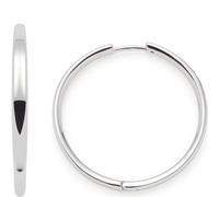 Leonardo Jewels Creole Bravo 023573 Paire de créoles à charnière en acier inoxydable Argenté Diamètre 3,2 cm, Eine Grösse, Acier inoxydable, Pas de gemme