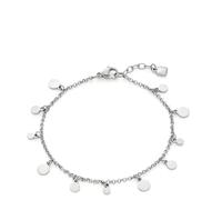 JEWELS BY LEONARDO Bracelet Ciao Rica • Bracelet en acier inoxydable argenté • Chaîne fine à pois avec pendentifs plaquettes de différentes tailles • Longueur 17-19 cm • Bijou cadeau pour femme