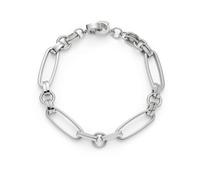 Jewels by Leonardo Bracelet Clip & Mix Mathilde - en Acier Inoxydable argenté - Différentes Tailles - Maillons massifs - 19 cm de Long - Cadeau pour Femme - 026118