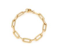 Leonardo Jewels Clip&Mix 022233 Moni Bracelet en acier inoxydable massif doré avec structure en corde pour femme, Eine Grösse, Acier inoxydable, Pas de gemme