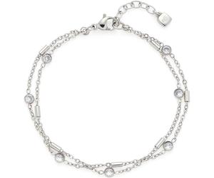 JEWELS BY LEONARDO Bracelet Francis • Bracelet en acier inoxydable argenté • Deux délicates chaînes d'ancre délicatement décalées l'une contre l'autre • Longueur 18-21 cm • Bijou cadeau pour femme •