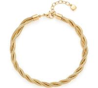 JEWELS BY LEONARDO Bracelet Sue • Bracelet en acier inoxydable doré • Aspect cordon extravagant • Longueur 19,5-22,5 cm • Bijou cadeau pour femme • 024838, Eine Grösse, Acier inoxydable, Pas de gemme