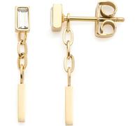 JEWELS BY LEONARDO Ciao Liora 1 paire de boucles d'oreilles à tige en acier inoxydable doré clair Baguette Pierres de verre Bijoux Cadeau pour femme 024459 Eine Größe Acier inoxydable Sans pierre