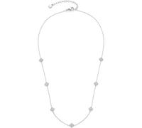 Jewels by Leonardo Ciao Lisette 025743 Collier en Acier Inoxydable argenté, Sept éléments Fins en Forme de Fleur en oxyde de Zirconium, 42-47 cm de Long, Bijou Cadeau pour Femme