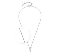 Jewels by Leonardo Ciao Noemi 025736 Collier en Acier Inoxydable argenté avec Pendentif en Forme de cœur avec Pierres de zircone sur Le Fermoir à Bascule, 42-47 cm de Long, Bijou Cadeau pour Femme