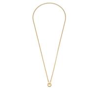 JEWELS BY LEONARDO Clip & Mix Paola Collier en acier inoxydable, chaîne à maillons ronds dorés, chaîne moyenne avec anneau en acier inoxydable, bijou pour femme, 018389, 70 cm, Acier inoxydable, Pas