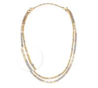 Jewels by Leonardo Collier Bernadette, Bijou de Cou en Acier Inoxydable doré, Perles filigranées dans Les Tons Gris et Blanc, 50-82 cm de Long, Bijou Cadeau pour Femme 024809