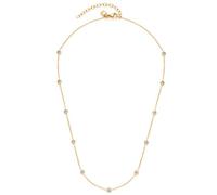 Leonardo Ciao 022919 Mini collier en acier inoxydable avec pendentifs dorés, cristaux de verre transparents, 40-45 cm, chaîne d'ancre pour femme, 1 pièce, 40 cm, Acier inoxydable, Pas de gemme