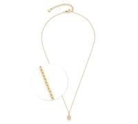 JEWELS BY LEONARDO Collier Ciao Rosy • Chaîne courte en acier inoxydable doré • Pendentif en forme de goutte en rose délicat • 42-47 cm de longueur • Bijou cadeau pour femme • 024971, 42 cm, Acier
