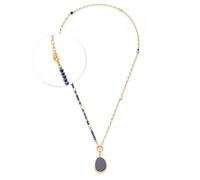 Jewels by Leonardo Collier Clip & Mix Charlene 025598 Lot de 3 Colliers en Acier Inoxydable doré, chaîne 50 cm, Bracelet 19 cm, Pendentif 4 cm, Verre, Perle & rivière Bleue, Bijou Cadeau pour Femme