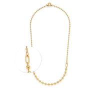 JEWELS BY LEONARDO Collier Clip & Mix Dotty • Chaîne boule moyenne en acier inoxydable doré • Mélange de boules fines et puissantes • 60-61,3 cm de longueur • Bijou cadeau pour femme • 024923, 60 cm,