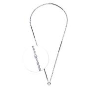 Jewels by Leonardo Collier Clip & Mix Manon, Bijou de Cou en Acier Inoxydable argenté, Perles de Verre Gris-Bleu et Bleu foncé, 80-81,3 cm de Long, Bijoux Cadeau pour Femme, 025565