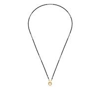 Leonardo Jewels Clip&Mix 022286 Pippa Collier de perles en acier inoxydable de taille moyenne en cristal de verre et perles en acier inoxydable Noir/doré, 70 cm, Acier inoxydable, Pas de gemme