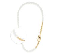 JEWELS BY LEONARDO Collier Patsy • Chaîne courte en acier inoxydable doré • Perles de coquillage blanches en forme d'olive • Boules dorées polies • 50 cm de longueur • Bijoux cadeau pour femme •