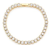 JEWELS BY LEONARDO Cremona 024337 Bracelet en acier inoxydable doré avec zircons transparents Longueur 18,5 cm