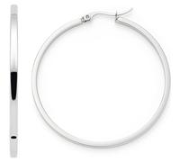 JEWELS BY LEONARDO Créoles Marli 1 paire • Boucles d'oreilles en acier inoxydable argenté • Grandes bagues simples Hoop • Bijoux cadeau pour femme • 023575