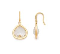 JEWELS BY LEONARDO Juvinga 1 paire de boucles d'oreilles pendantes en acier inoxydable doré avec pierre de verre transparente en forme de triangle arrondi, bijoux cadeau pour femme, 025683