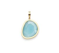 JEWELS BY LEONARDO Pendentif Clip & Mix Bonny • Pendentif en acier inoxydable doré • Œil de Catseye en turquoise transparent • Bijou cadeau pour femme • 024948, 4,2 cm, Acier inoxydable, Pas de gemme