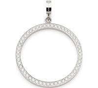 JEWELS BY LEONARDO Pendentif Clip & Mix Elin • Pendentif en acier inoxydable argenté • Anneau ouvert avec pierres de zircone serties • Clip M (diamètre 4,8 mm) • Bijou cadeau pour femme • 023600