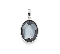 JEWELS BY LEONARDO Pendentif Clip & Mix Jamira • Pendentif en acier inoxydable argenté • Grand cristal de verre bleu-gris • Clip M (diamètre 4,8 mm) • Bijou cadeau pour femme • 025632