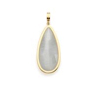 JEWELS BY LEONARDO Pendentif Clip & Mix Jessy • Pendentif en acier inoxydable doré • Œil de Catseye en forme de goutte allongée • Bijou cadeau pour femme • 024940, 5,5 cm, Acier inoxydable, Pas de