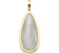 JEWELS BY LEONARDO Pendentif Clip & Mix Jessy • Pendentif en acier inoxydable doré • Œil de Catseye en forme de goutte allongée • Bijou cadeau pour femme • 024940, 5,5 cm, Acier inoxydable, Pas de