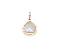 JEWELS BY LEONARDO Pendentif Clip & Mix Juvinga • Pendentif en acier inoxydable doré • Pierre de verre transparente en forme triangulaire arrondie • Clip M (diamètre 4,8 mm) • Bijou cadeau pour femme