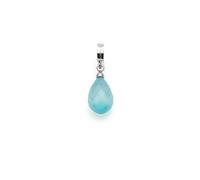 JEWELS BY LEONARDO Pendentif Clip & Mix Lizzy • Pendentif en acier inoxydable argenté • Œil de catseye bleu pastel • Bijou cadeau pour femme • 024969, 3 cm, Acier inoxydable, Pas de gemme