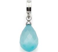 JEWELS BY LEONARDO Pendentif Clip & Mix Lizzy • Pendentif en acier inoxydable argenté • Œil de catseye bleu pastel • Bijou cadeau pour femme • 024969, 3 cm, Acier inoxydable, Pas de gemme