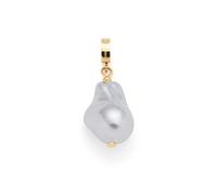 JEWELS BY LEONARDO Pendentif Clip & Mix Wilmi • Pendentif en acier inoxydable doré • Perle d'imitation grise organique • Clip M (4,8 mm de diamètre) • Bijou cadeau pour femme • 025651
