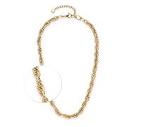 Jewels by Leonardo Sina 025378 Collier en Acier Inoxydable doré à maillons denses entrelacés, 45-50 cm de Long, Bijou Cadeau pour Femme