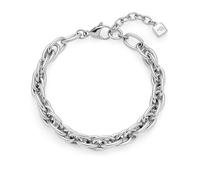 Jewels by Leonardo Sina 025385 Bracelet en Acier Inoxydable argenté à maillons denses entrelacés Longueur 19-21,5 cm Bijou Cadeau pour Femme