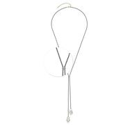 Jewels by Leonardo Sophie 025527 Collier Long en Acier Inoxydable doré, Petites Boules d'hématite à facettes et Deux Perles d'imitation, 70-77 cm de Long, Bijou Cadeau pour Femme, 025527