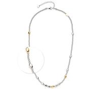 Jewels by Leonardo Veja 025357 Collier en Acier Inoxydable Bicolore avec pépites irrégulières en Or et Argent, 45-50 cm de Long, Bijou Cadeau pour Femme, 025357