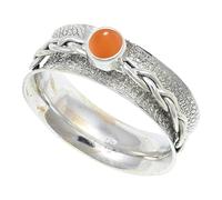 JEWELSTREZORO Bague en argent sterling 925 avec pierre précieuse faite à la main - Article cadeau pour homme et femme - TSR143AA, 68 (21.6), Métal précieux Pierre précieuse, Pierre de lune pêche