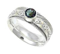 JEWELSTREZORO Bague en argent sterling 925 avec pierre précieuse faite à la main - Article cadeau pour homme et femme - TSR150AA, 66 (21.0), Métal précieux Pierre précieuse, Topaze mystique