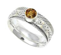 JEWELSTREZORO Bague en argent sterling 925 avec pierre précieuse faite à la main - Article cadeau pour homme et femme - TSR150AA, 64 (20.4), Métal précieux Pierre précieuse, Andalousite cultivée en