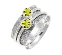 JEWELSTREZORO Bague en argent sterling 925 avec pierre précieuse faite à la main - Cadeau pour hommes et femmes - Toutes les tailles TSR151AA, 73 (23.2), Métal précieux Pierre précieuse, Quartz citron