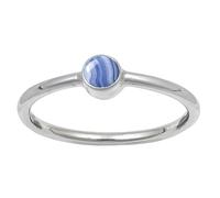 JEWELSTREZORO Bague en argent sterling 925 avec pierre précieuse faite à la main - Cadeau pour hommes et femmes - Toutes les tailles - TSR107AA, 58 (18,5), Métal précieux Pierre précieuse, Agate bleue