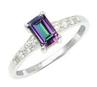 JEWELSTREZORO Bague en argent sterling 925 avec pierres précieuses Topaze mystique pour hommes et femmes, bijoux faits main TSR1239AG_2 (48 (15.3))