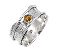 JEWELSTREZORO Bague en argent sterling 925 faite à la main avec pierre précieuse pour homme et femme de toutes tailles - Bijou cadeau TSR156AA, 67 (21.3), Métal précieux Pierre précieuse, Andalousite